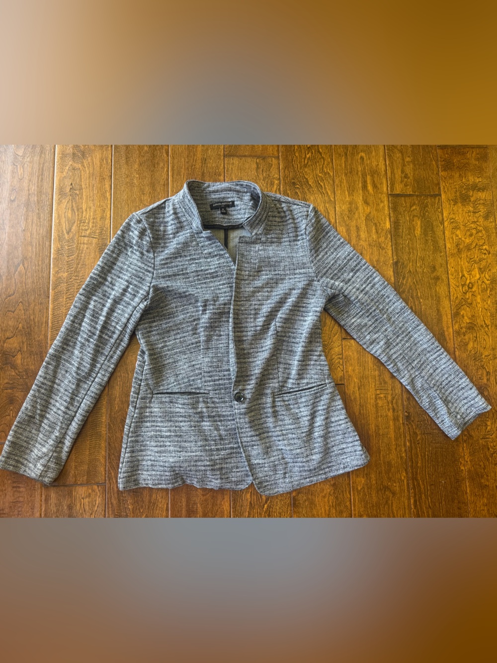 Banana Republic M Gray Women's Textured Knit Blazer Jacket